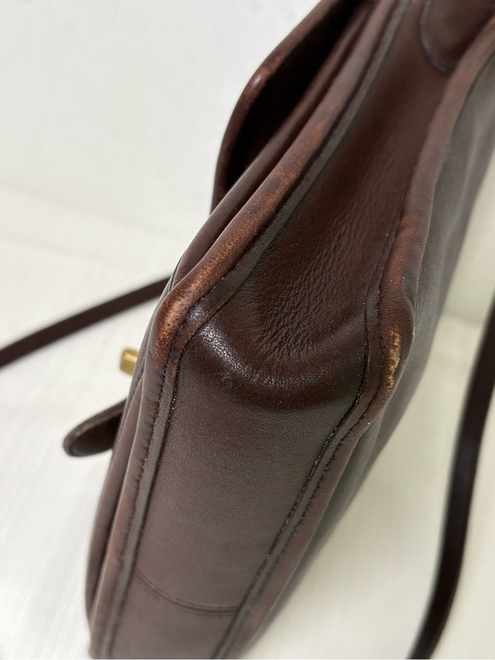 COACH 5130 Vintage 1996 USA Station Bag Mahagony Brown Leather Crossbody Purse - Picture 10 of 16